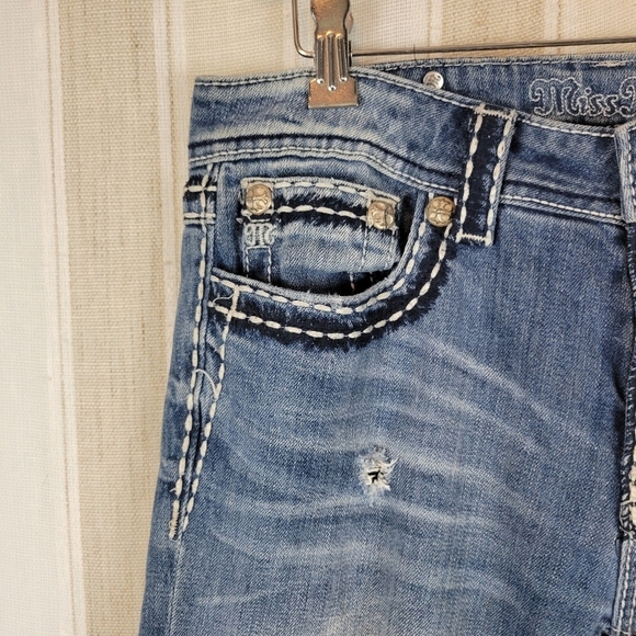 Miss Me Boyfriend Jeans Midrise Lowrise Blue Size 27 JPB5014‎ - Picture 2 of 12
